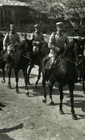 MSG017: Durrës: Prince Wilhelm zu Wied and Princess Sophie on horseback in the early spring of 1914 (Photo: Scarpettini. Marquis di San Giuliano Photo Collection).