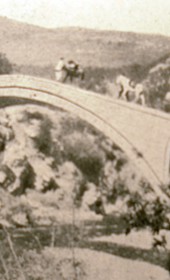 B038: The Luma Bridge (Kulla e Lumës) near Kukës (Photo: Alexandre Baschmakoff, September 1908).