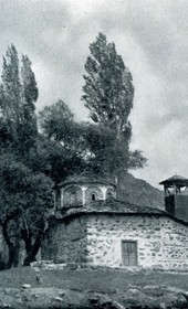 HAB85: Orthodox Church of the Ascension in Mborja near Korça (Photo: Hugo Bernatzik, 1929).