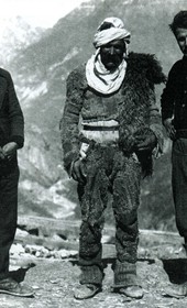“Dr. Coon (right), posing with a mountaineer in native dress, and Stavre Frashëri, his guide-interpreter” (Photo: Carleton Coon 1929).