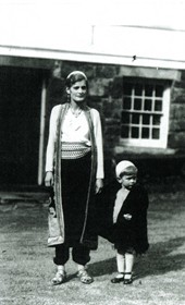 “Mrs. Coon dressed in Gheg women’s clothing (bodice) and wearing a brimless conical felt cap” (Photo: Carleton Coon 1929).