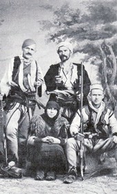 AD061: "Highlanders of Shkreli" (Photo: Alexandre Degrand, 1890s).