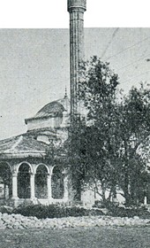 AD185: "The Mosque of Hadji Et’hem Bey in Tirana" (Photo: Alexandre Degrand, 1890s).