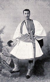 AD187: "The Bey of Tirana in national dress" (Photo: Alexandre Degrand, 1890s).