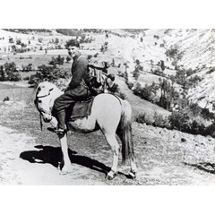 Den Doolaard on horseback in Macedonia, ca. 1933