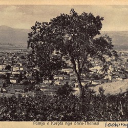 EJQ037: View of Korça, Albania, taken from the hill of Saint Thanas Church.