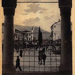 EJQ050: View of the centre of Tirana, Albania, taken from the Et’hem Bey Mosque.