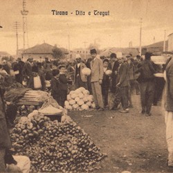 EJQ051: Market day in Tirana, Albania.
