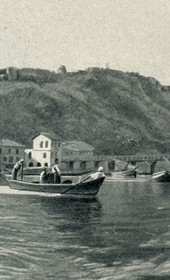 GLJ148A: "Shkodra: the port, the customs office and the fortress" (Photo: Gabriel Louis-Jaray, 1909).