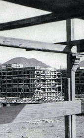 EVL118: Apartment blocks under construction in Tirana during the Italian occupation (Photo: Erich von Luckwald, ca. 1941).