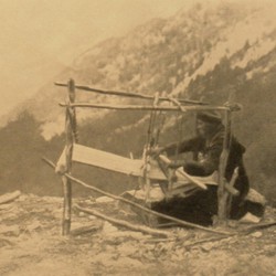 FMG007: A Shkreli woman at her loom in the mountains of northern Albania (photo: Friedrich Markgraf, 1924-1928).