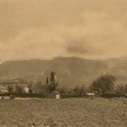 FMG013: A view of Mount Dajti in the clouds, near Tirana, Albania (photo: Friedrich Markgraf, 1924-1928).