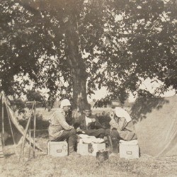 FMG031: Camping out at Hani i Babajt below Kruja, Albania (photo: Friedrich Markgraf, 1924-1928).