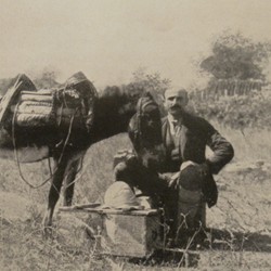FMG044: The author’s mule driver resting with his mule, Albania (photo: Friedrich Markgraf, 1924-1928).