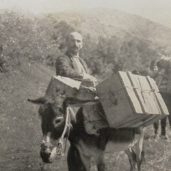 FMG045: The author’s mule driver ready with the packed mules, Albania (photo: Friedrich Markgraf, 1924-1928).