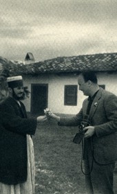 GM059: Baba Ali Myrteza (left) and Giuseppe Massani (right) at the Bektashi teqe of Fushë Kruja (Photo: Giuseppe Massani, 1940).