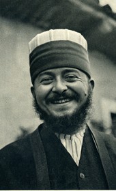GM060: Baba Ali Myrteza (d. 1946) at the Bektashi teqe of Fushë Kruja (Photo: Giuseppe Massani, 1940).