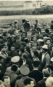 GM126: Italian Foreign Minister, Count Galeazzo Ciano (1903-1944), speaking to crowds in Durrës on 22 May 1940 (Photo: Giuseppe Massani, 1940).