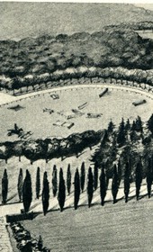 GM141: Sketch of a proposed park for the official residence of the Italian Viceroy in Tirana (Photo: Giuseppe Massani, 1940).