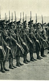 GM144: Italian Foreign Minister, Count Galeazzo Ciano, reviewing troops in Albania in May 1940 