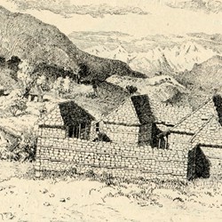 CP027: Sketch of a farmhouse in Mallkeq, east of Vlora, Albania (Ernst Germ, ca. 28 April 1900).