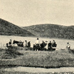 CP099: Crossing the Vjosa River at Selishta, Albania (photo: Carl Patsch, 13 May 1900).