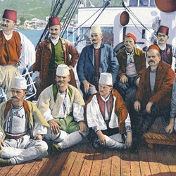 Group of Albanians on a ship, ca. 1914 